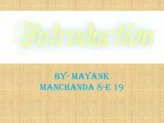 BY- MAYANK MANCHANDA 8-E 19