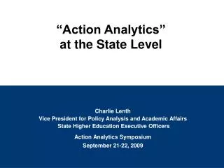 Charlie Lenth Vice President for Policy Analysis and Academic Affairs