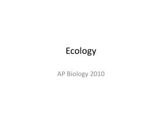 Ecology