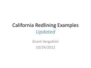 California Redlining Examples Updated