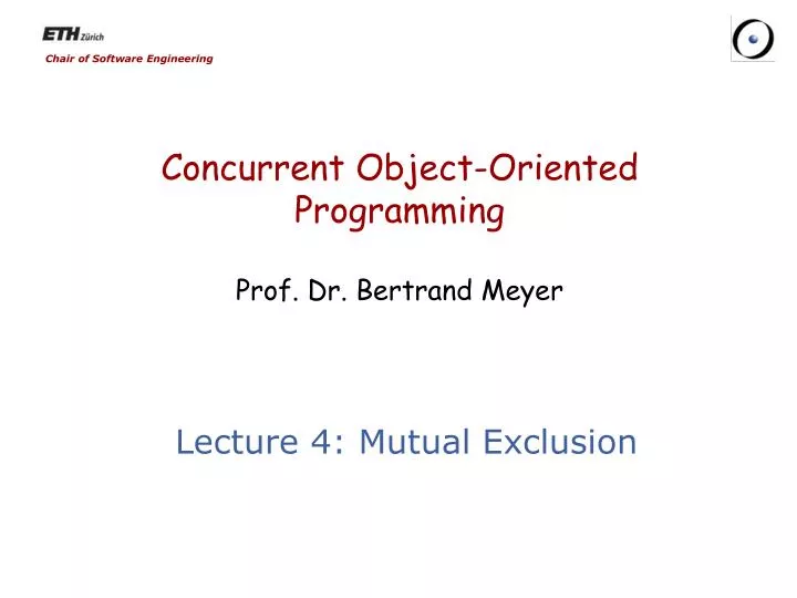 concurrent object oriented programming prof dr bertrand meyer