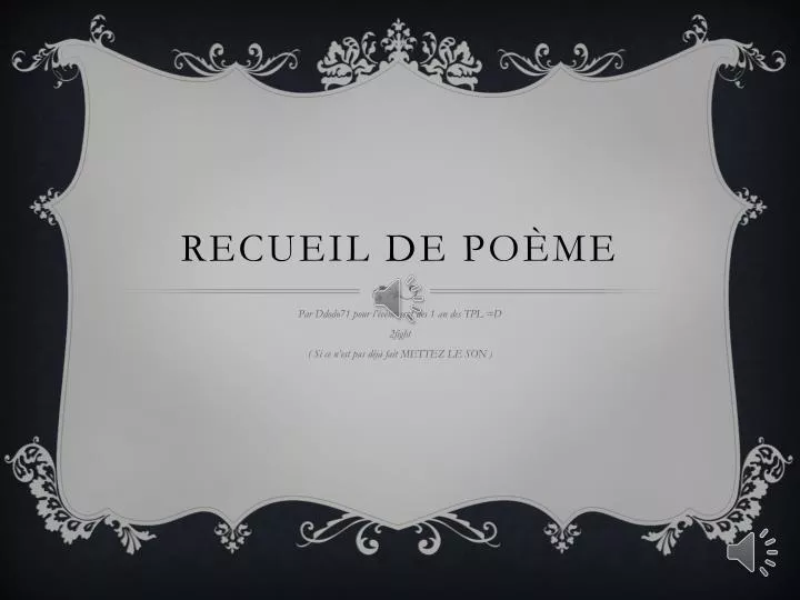 recueil de po me