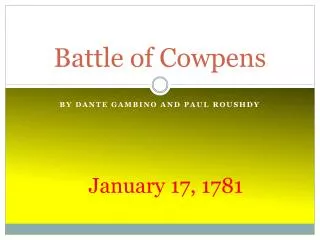 Battle of Cowpens