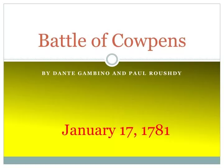 battle of cowpens
