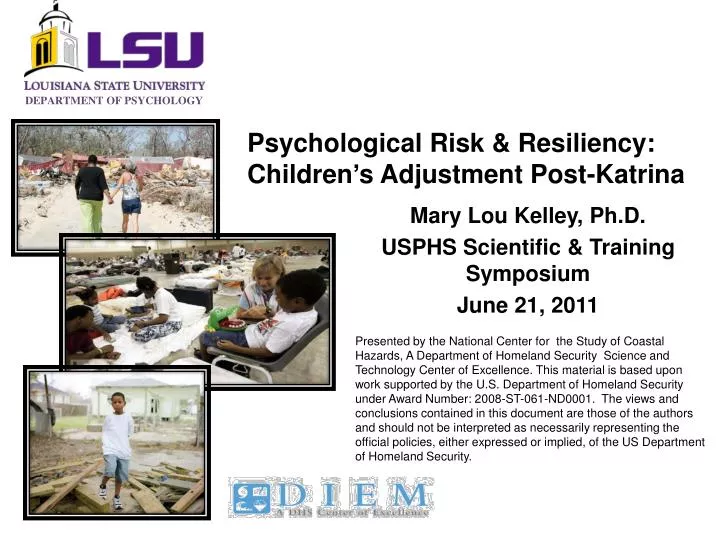 psychological risk resiliency children s adjustment post katrina