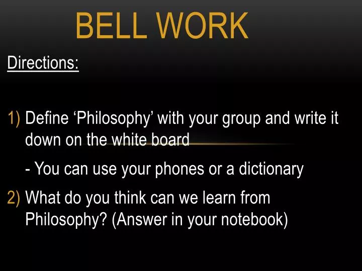 PPT - Bell Work PowerPoint Presentation, Free Download - ID:1932032