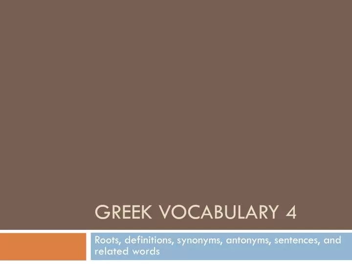 greek vocabulary 4