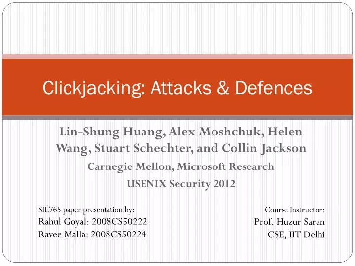 clickjacking attacks defences