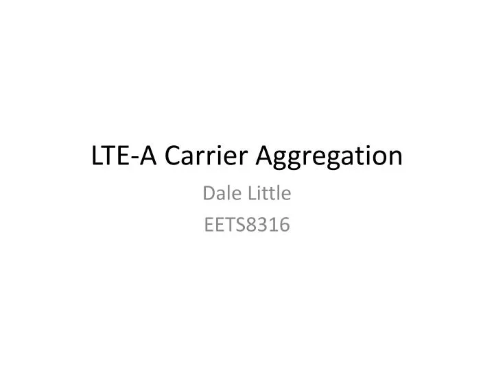 lte a carrier aggregation