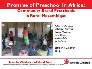 Promise of Preschool in Africa: Community-Based Preschools in Rural Mozambique
