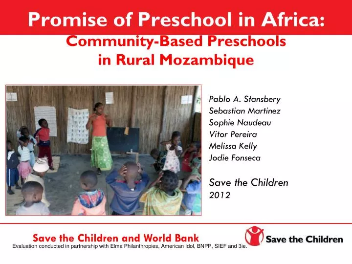 promise of preschool in africa community based preschools in rural mozambique