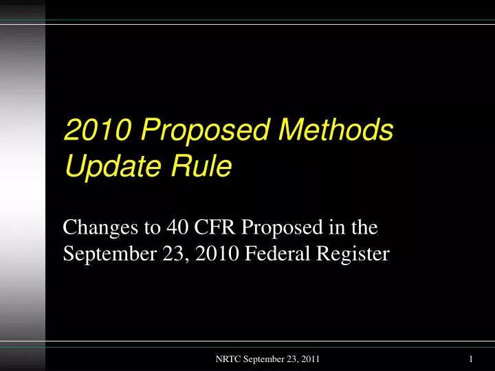 2010 proposed methods update rule
