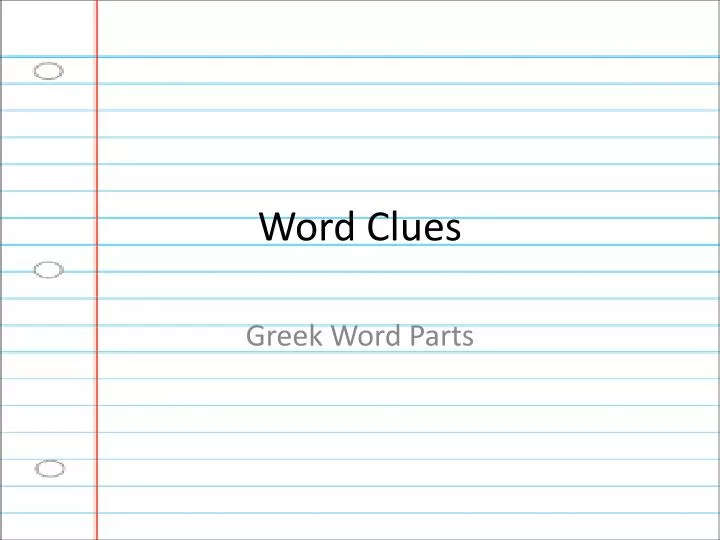 word clues