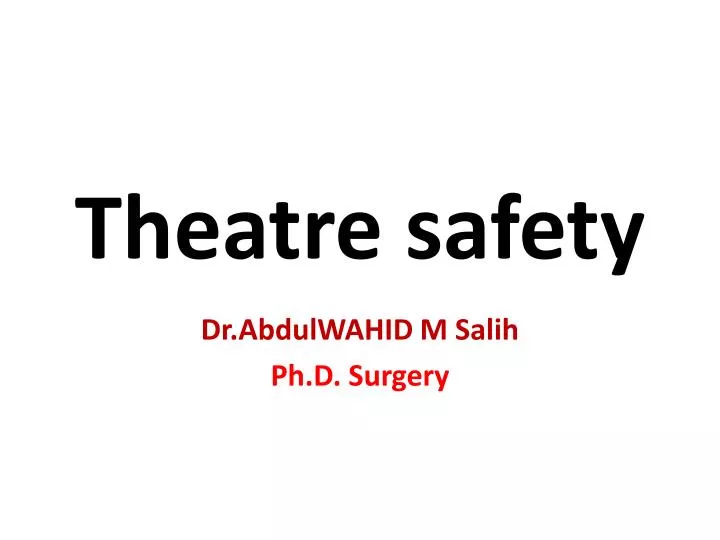 theatre safety