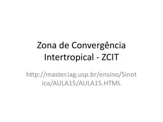 Zona de Convergência Intertropical - ZCIT