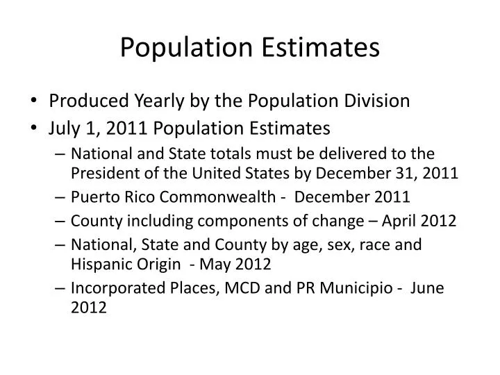 population estimates