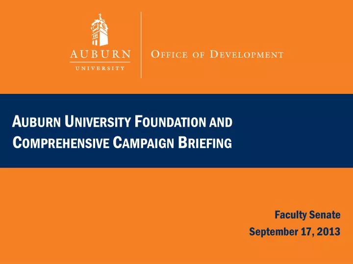 auburn university foundation and comprehensive campaign briefing