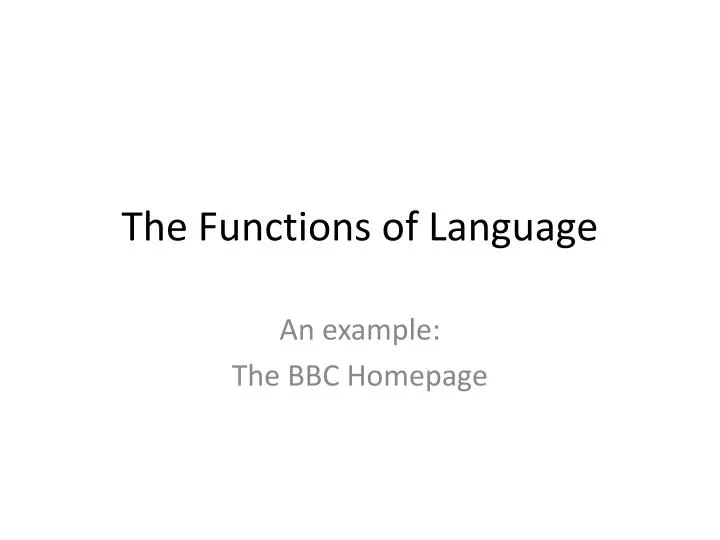the functions of language