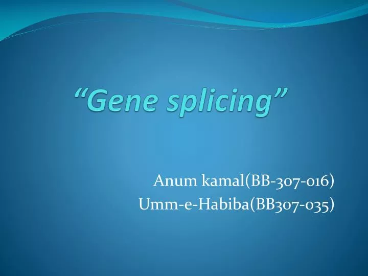 gene splicing