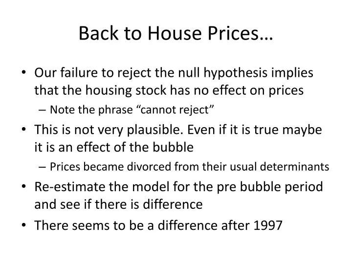 back to house prices