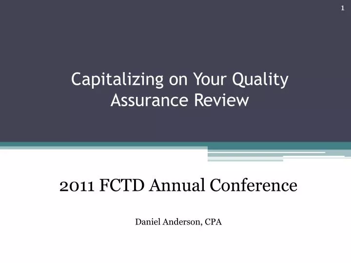 capitalizing on your quality assurance review