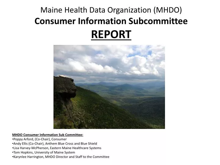 maine health data organization mhdo consumer information subcommittee report