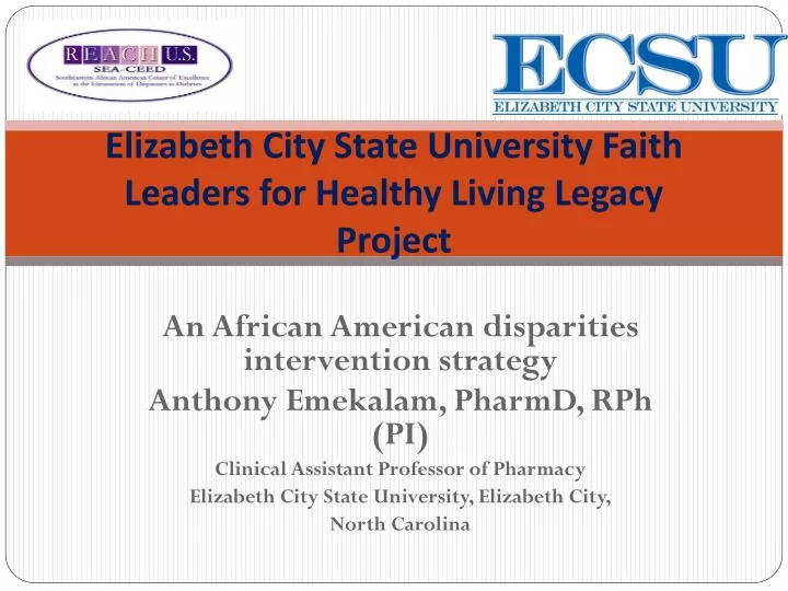 elizabeth city state university faith leaders for healthy living legacy project