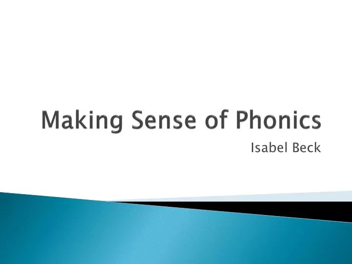 making sense of phonics