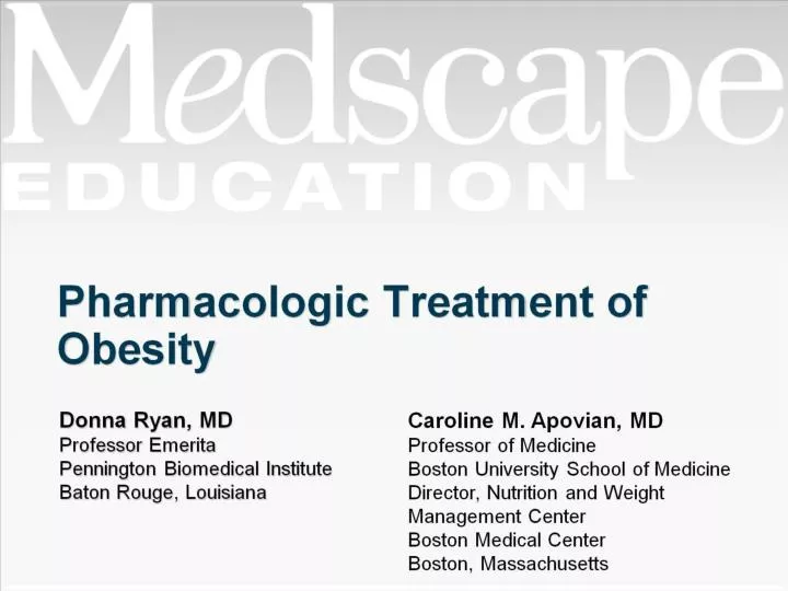 pharmacologic treatment of obesity
