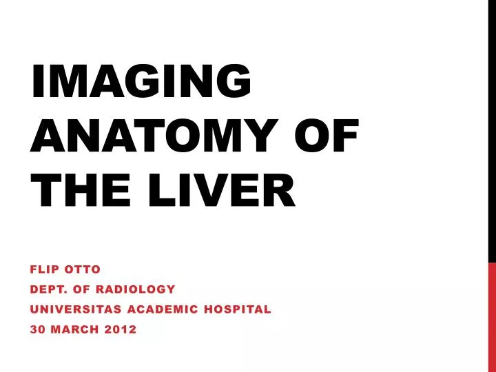 imaging anatomy of the liver