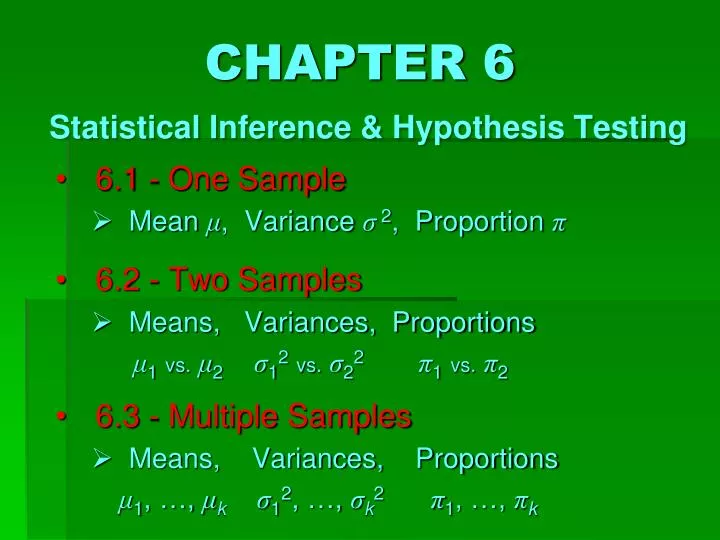 chapter 6 statistical inference hypothesis testing