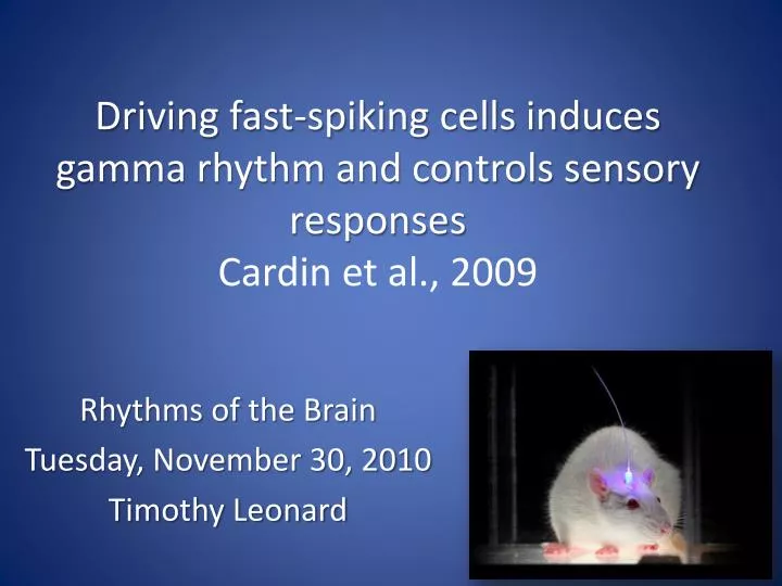 driving fast spiking cells induces gamma rhythm and controls sensory responses cardin et al 2009