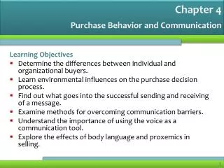 Purchase Behavior and Communication