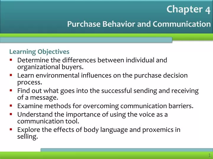 purchase behavior and communication