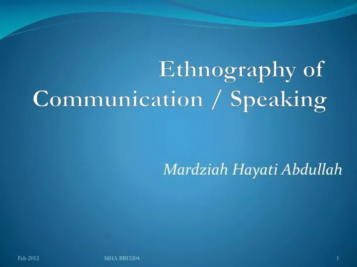 ethnography of communication speaking