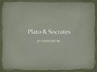 Plato &amp; Socrates