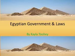 Egyptian Government &amp; Laws