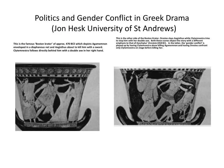 politics and gender conflict in greek drama jon hesk university of st andrews