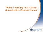 Higher Learning Commission Accreditation Process Update - slide 1