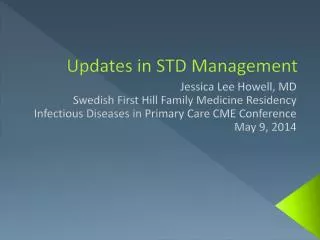Updates in STD Management