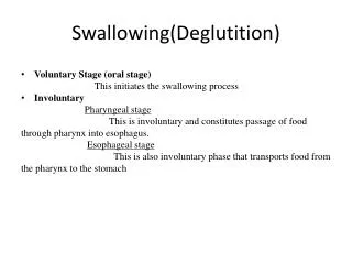 Swallowing(Deglutition)