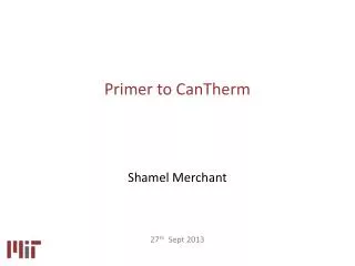 Primer to CanTherm