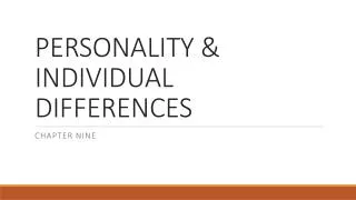 PERSONALITY &amp; INDIVIDUAL DIFFERENCES