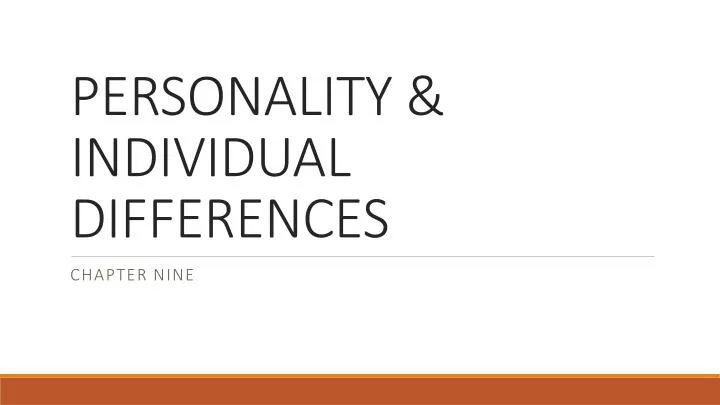 personality individual differences