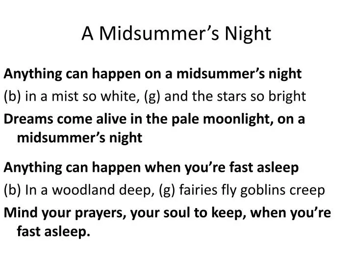 a midsummer s night
