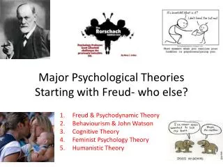 Major Psychological Theories Starting with Freud- who else?