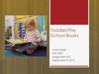 Toddler/Pre-School Books