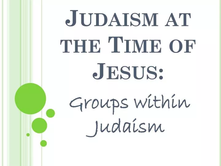 judaism at the time of jesus