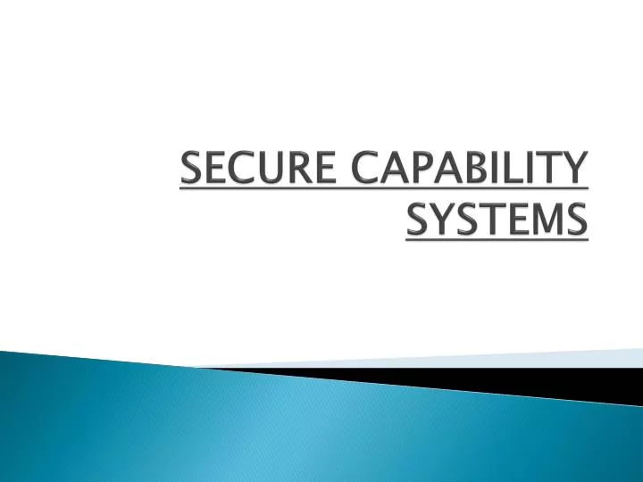 secure capability systems