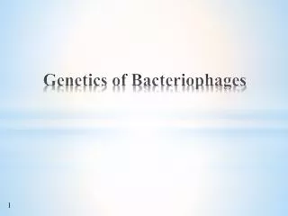 Genetics of Bacteriophages
